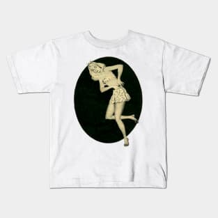 Slender blonde girl from vintage old advertisement Kids T-Shirt